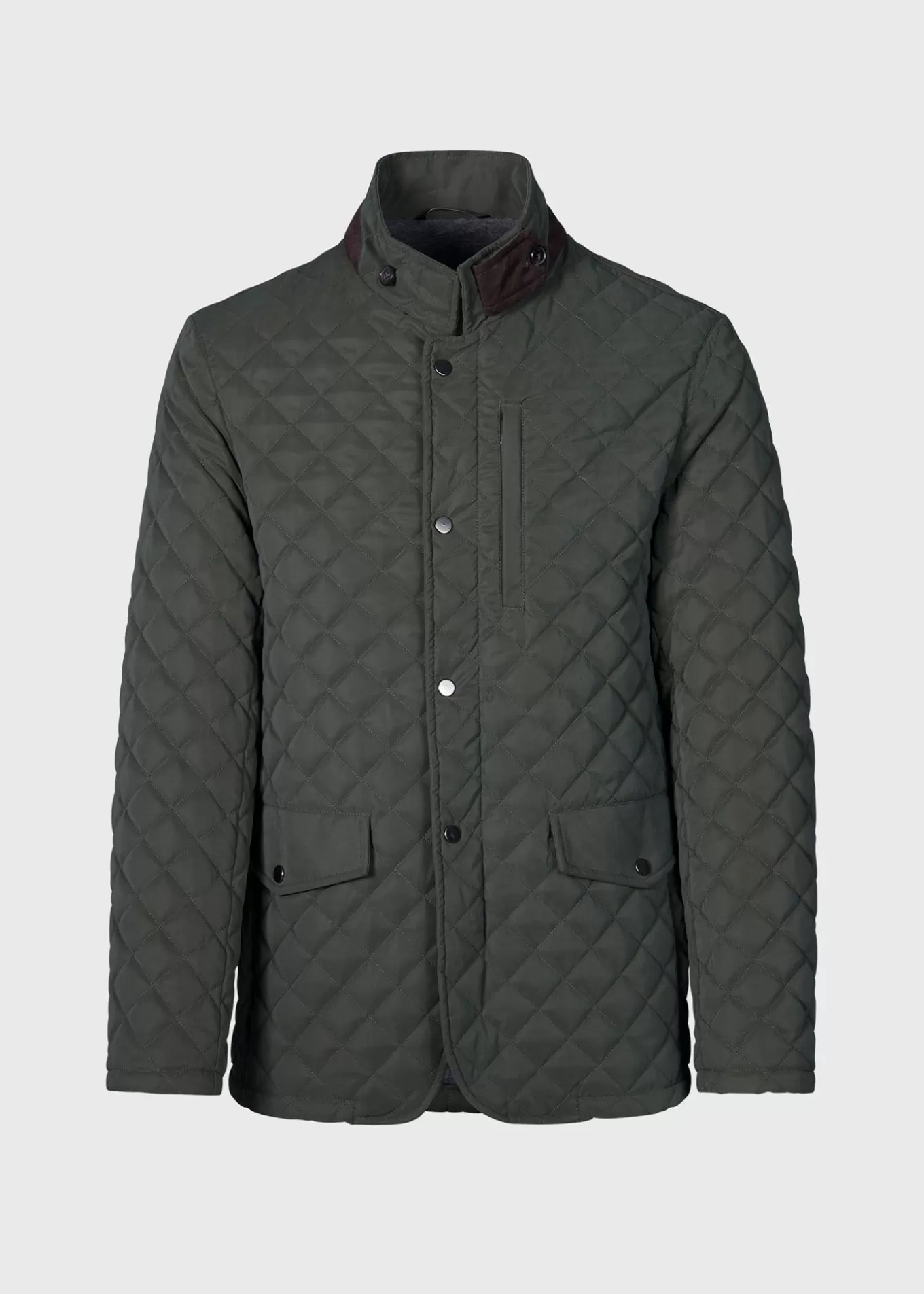 Outlet Quilted Jacket With Suede Trim Outerwear