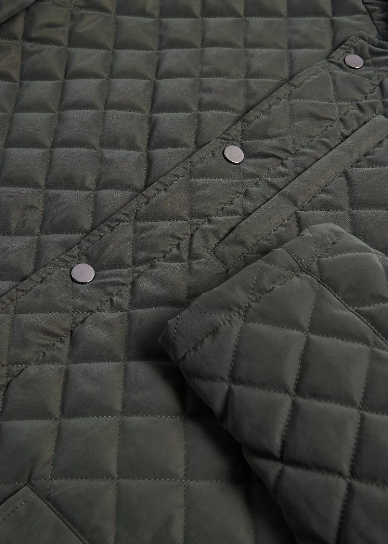 Outlet Quilted Jacket With Suede Trim Outerwear