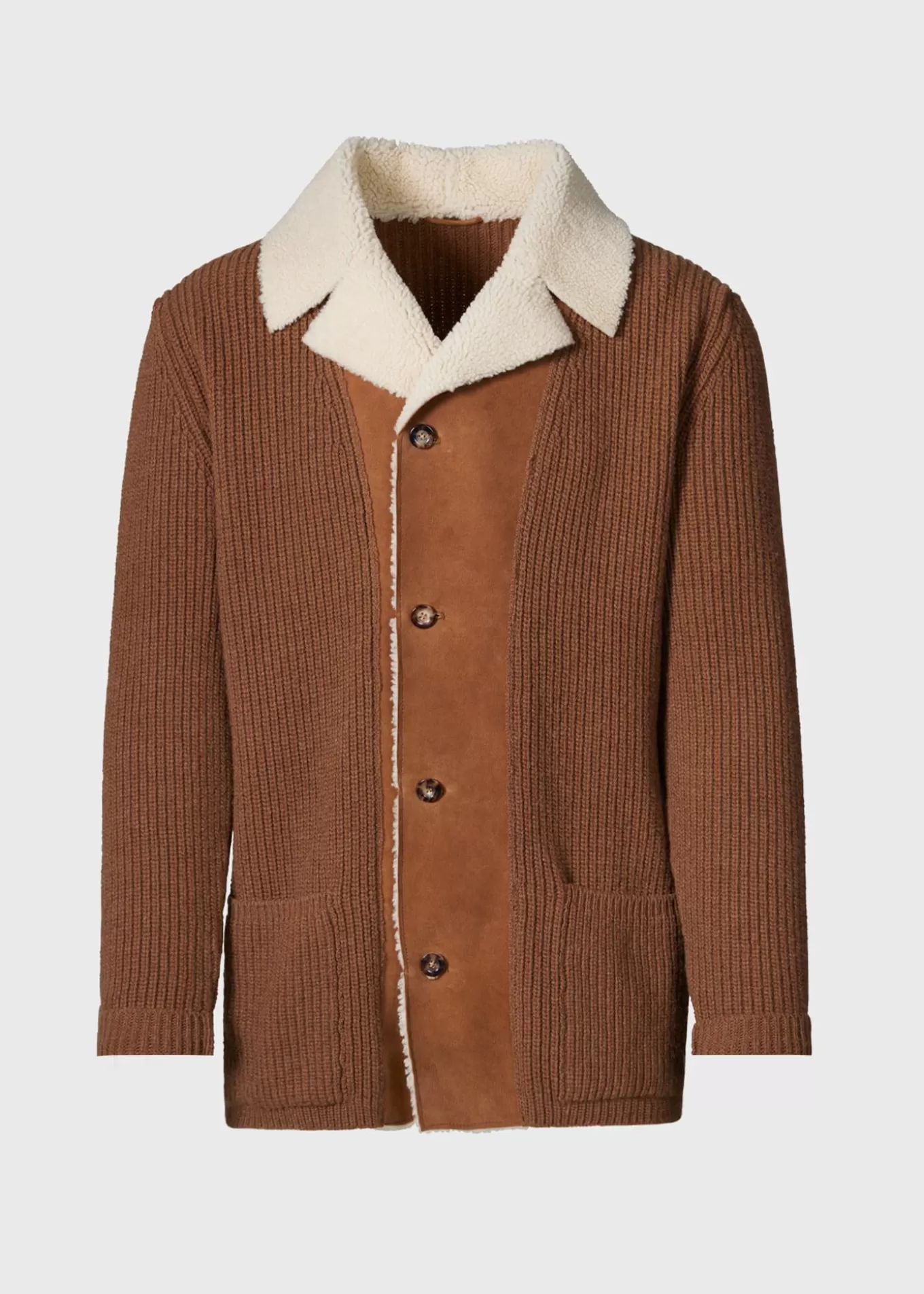 Best Shearling Trim Cardigan Outerwear