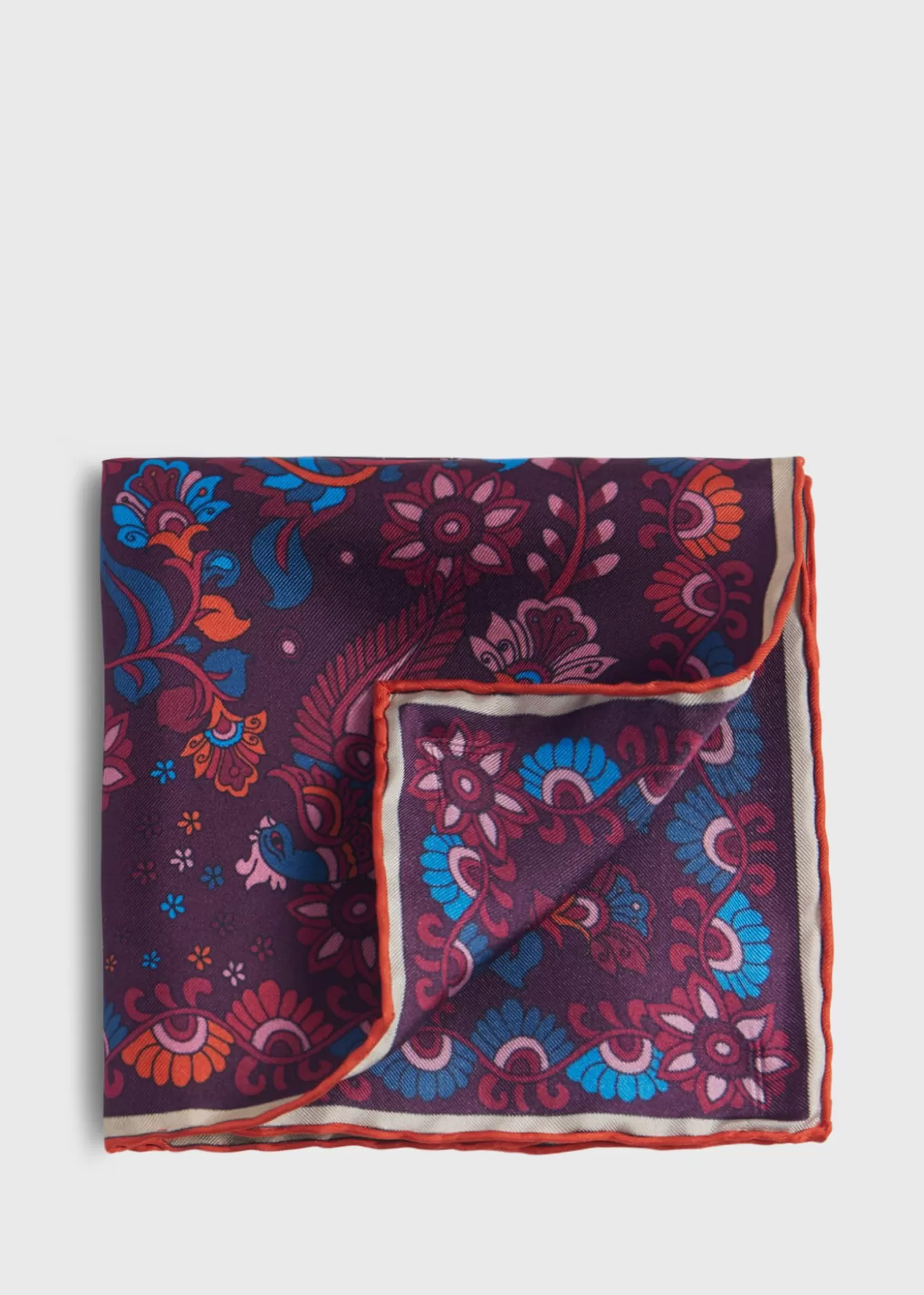 Cheap Silk Floral And Bird Print Pocket Square Pocket Squares