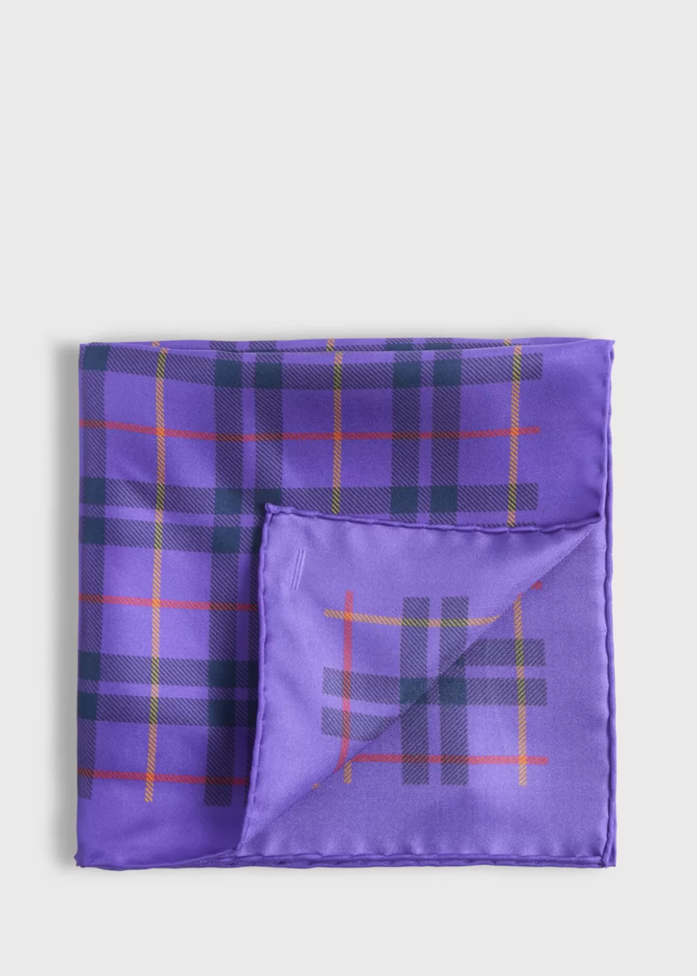 Shop Silk Plaid Print Pocket Square Pocket Squares