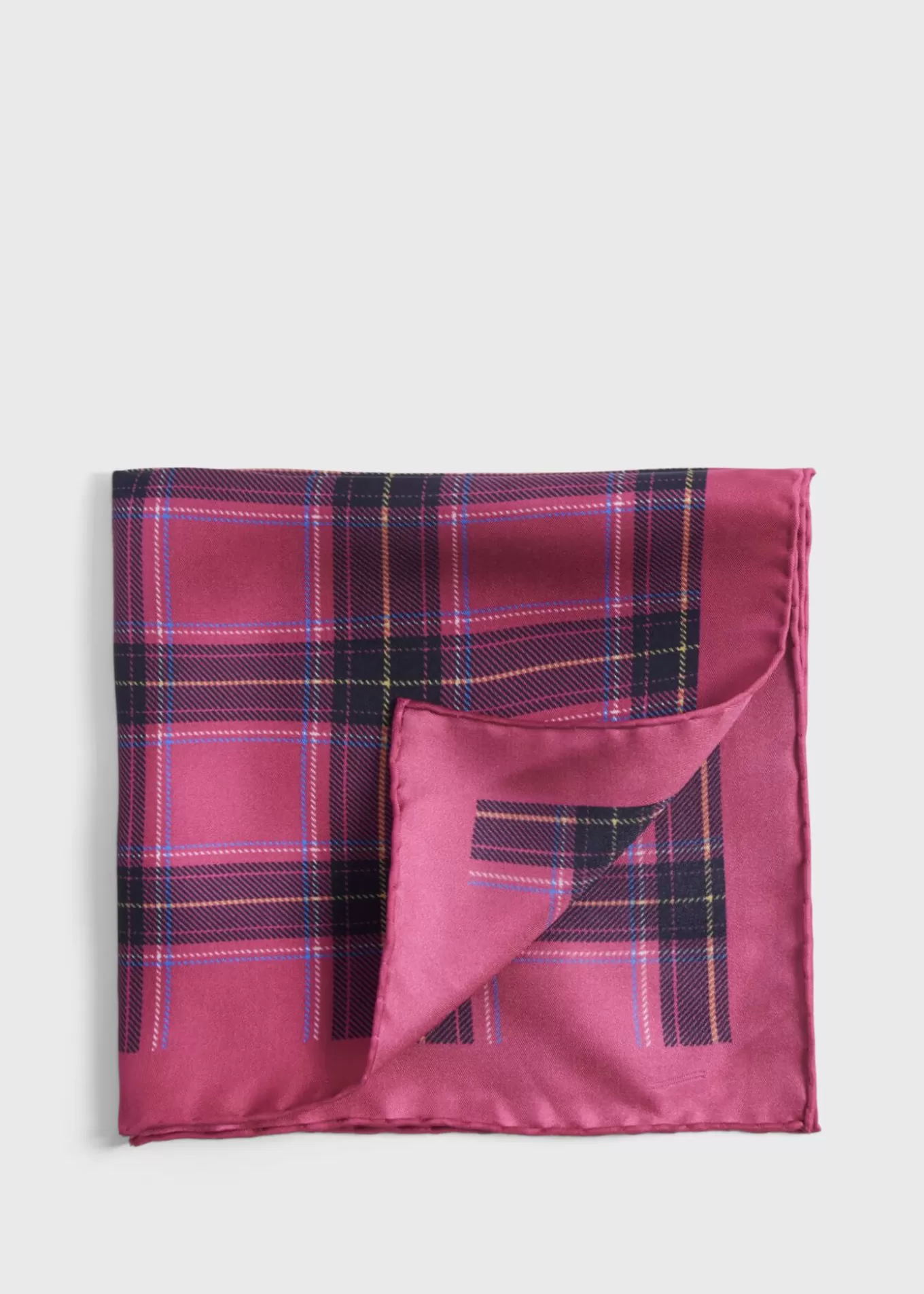 Shop Silk Plaid Print Pocket Square Pocket Squares