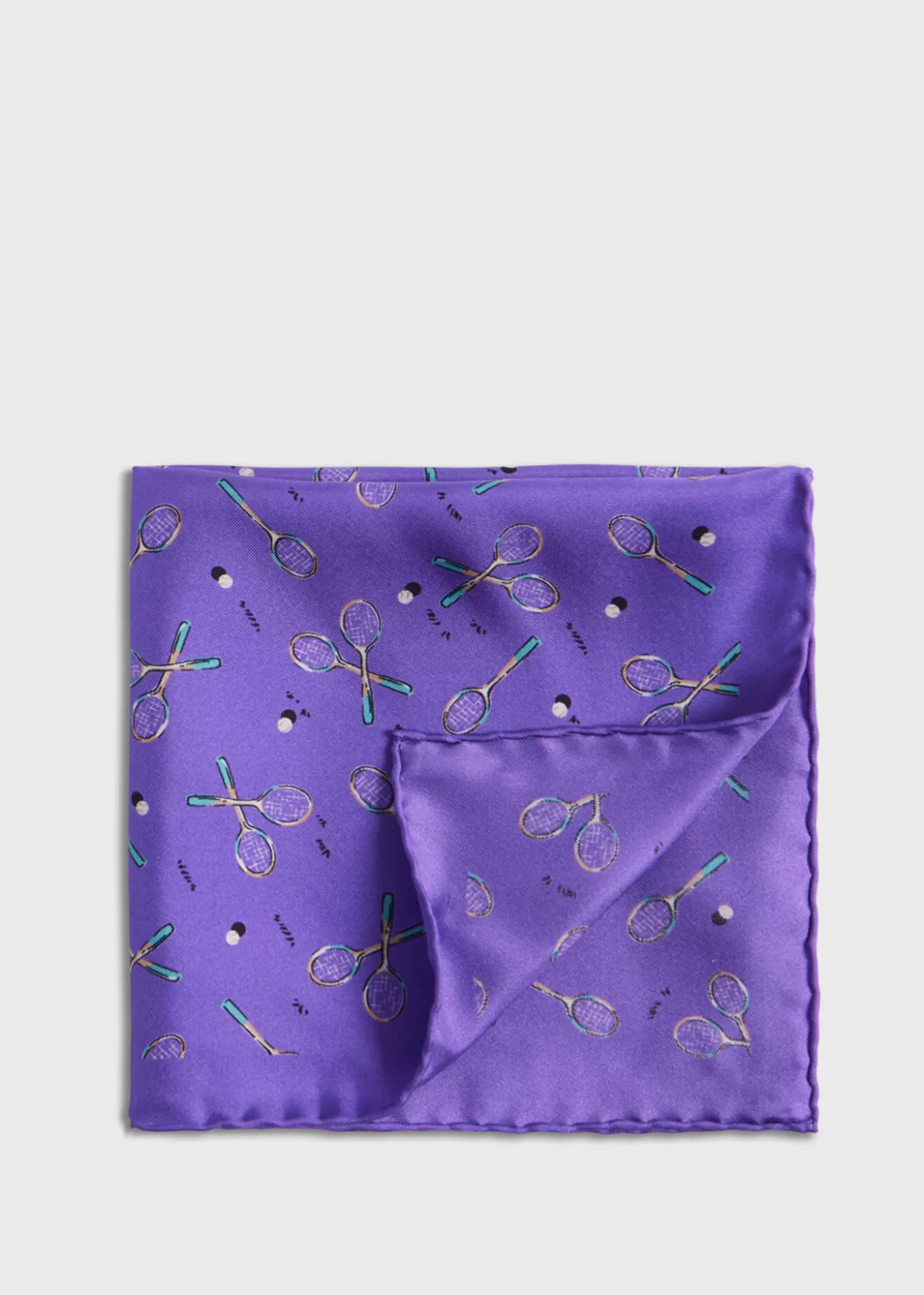 Cheap Silk Twill Tennis Racket Print Pocket Square Pocket Squares