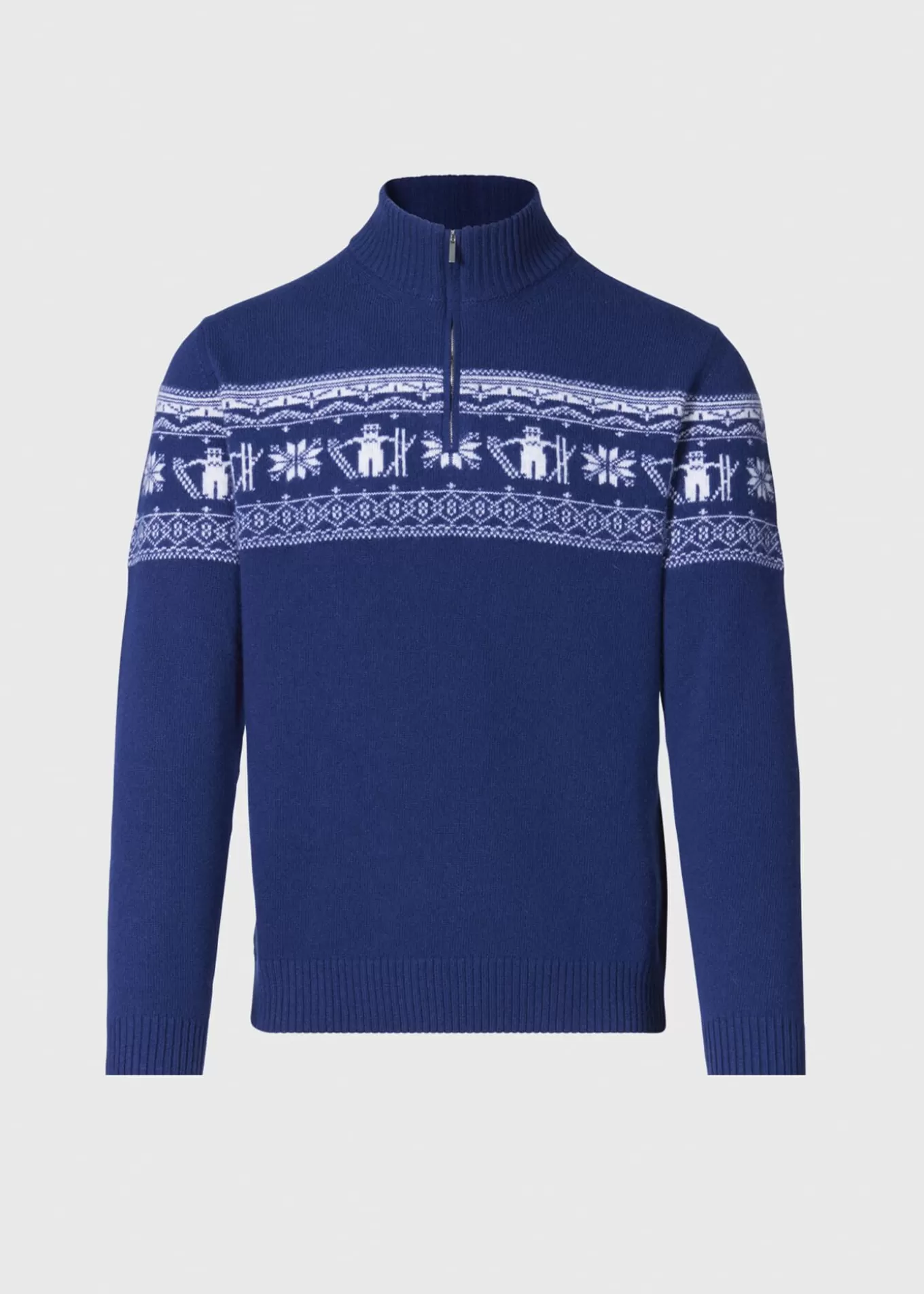 Discount Ski Motif Quarter Zip Sweater Sweaters