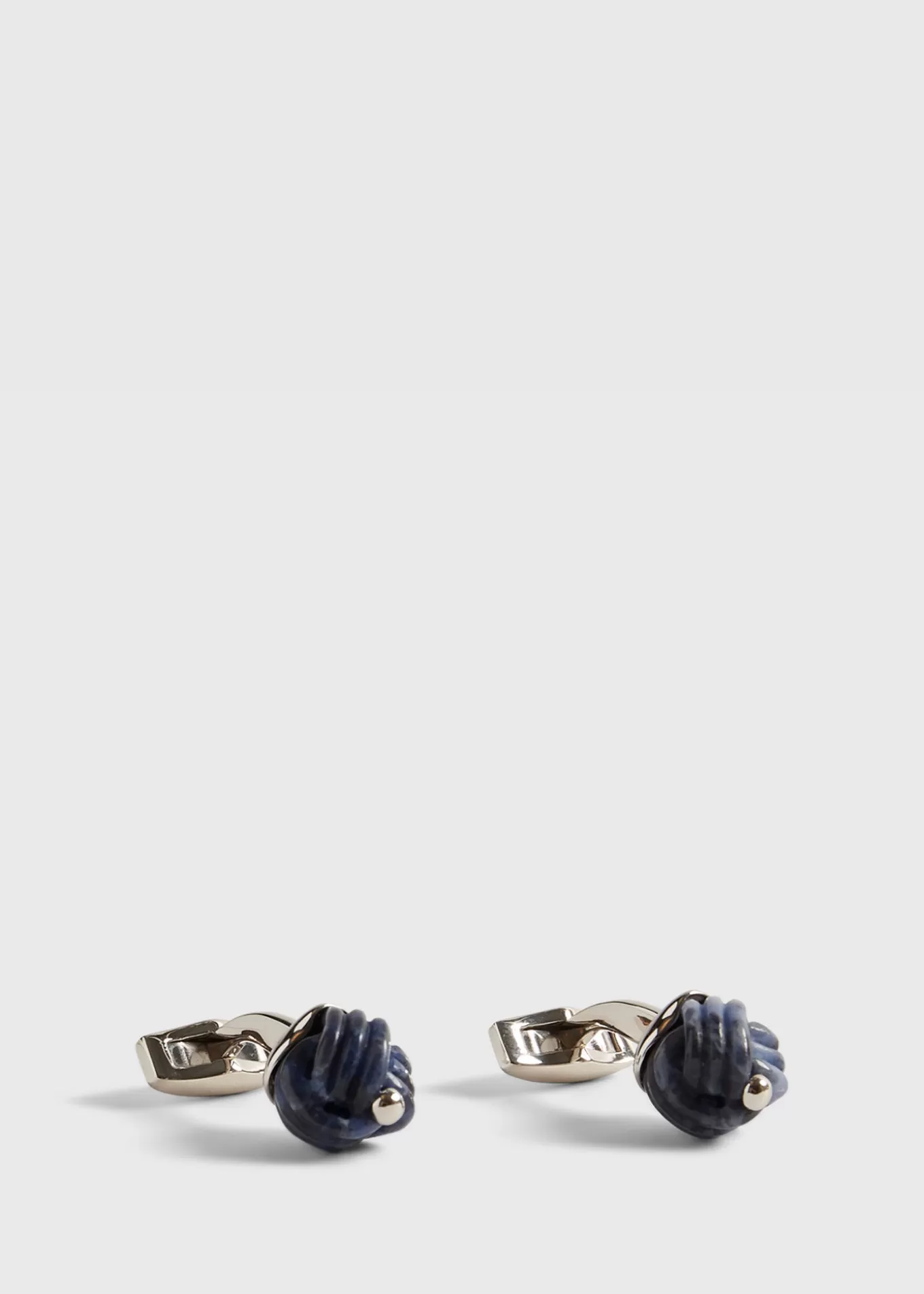 Cheap Sterling Silver With Sodalite Carved Knot Cufflinks Jewelry