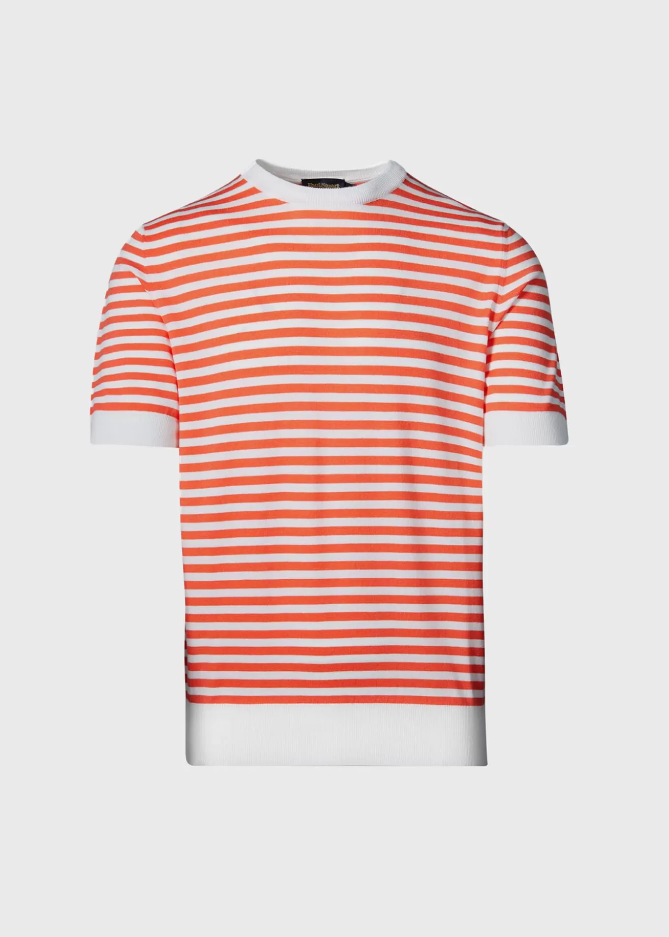 Sale Stripe Knit Short Sleeve Crewneck Polos & T-Shirts