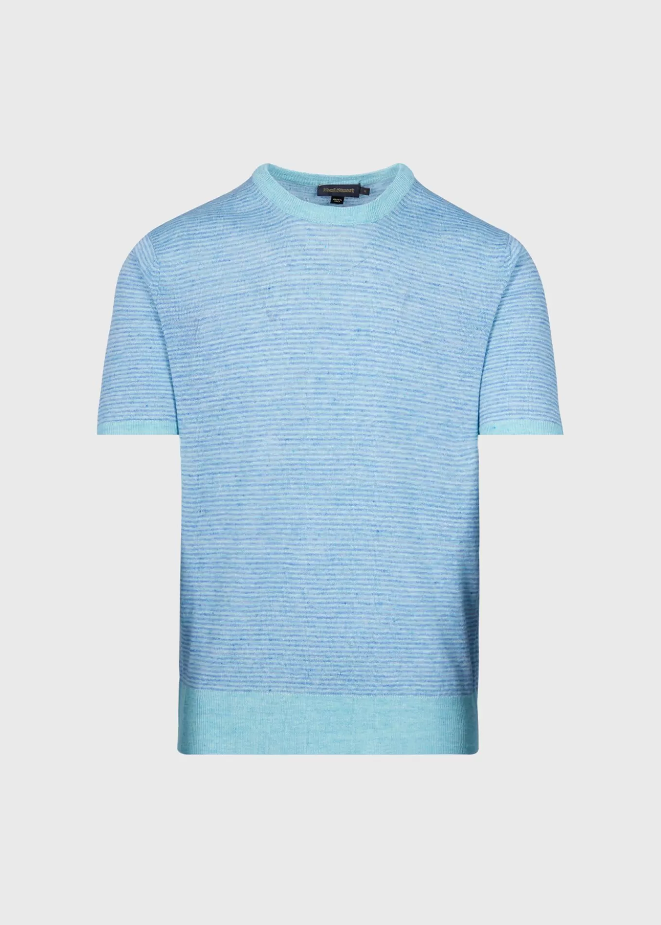 Sale Striped Short Sleeve Linen Crewneck Polos & T-Shirts