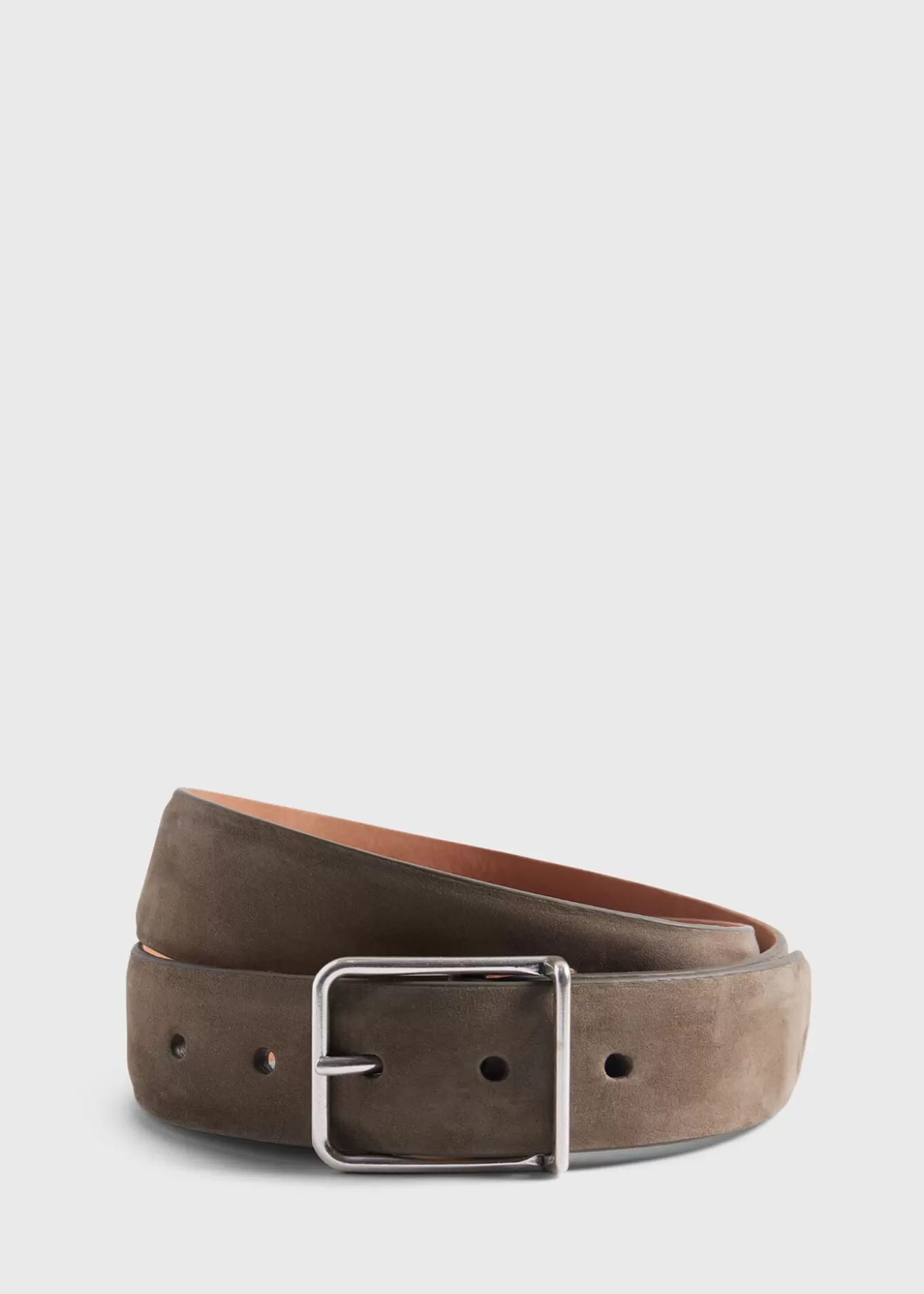 Outlet Suede Belt With Nickel Buckle Belts