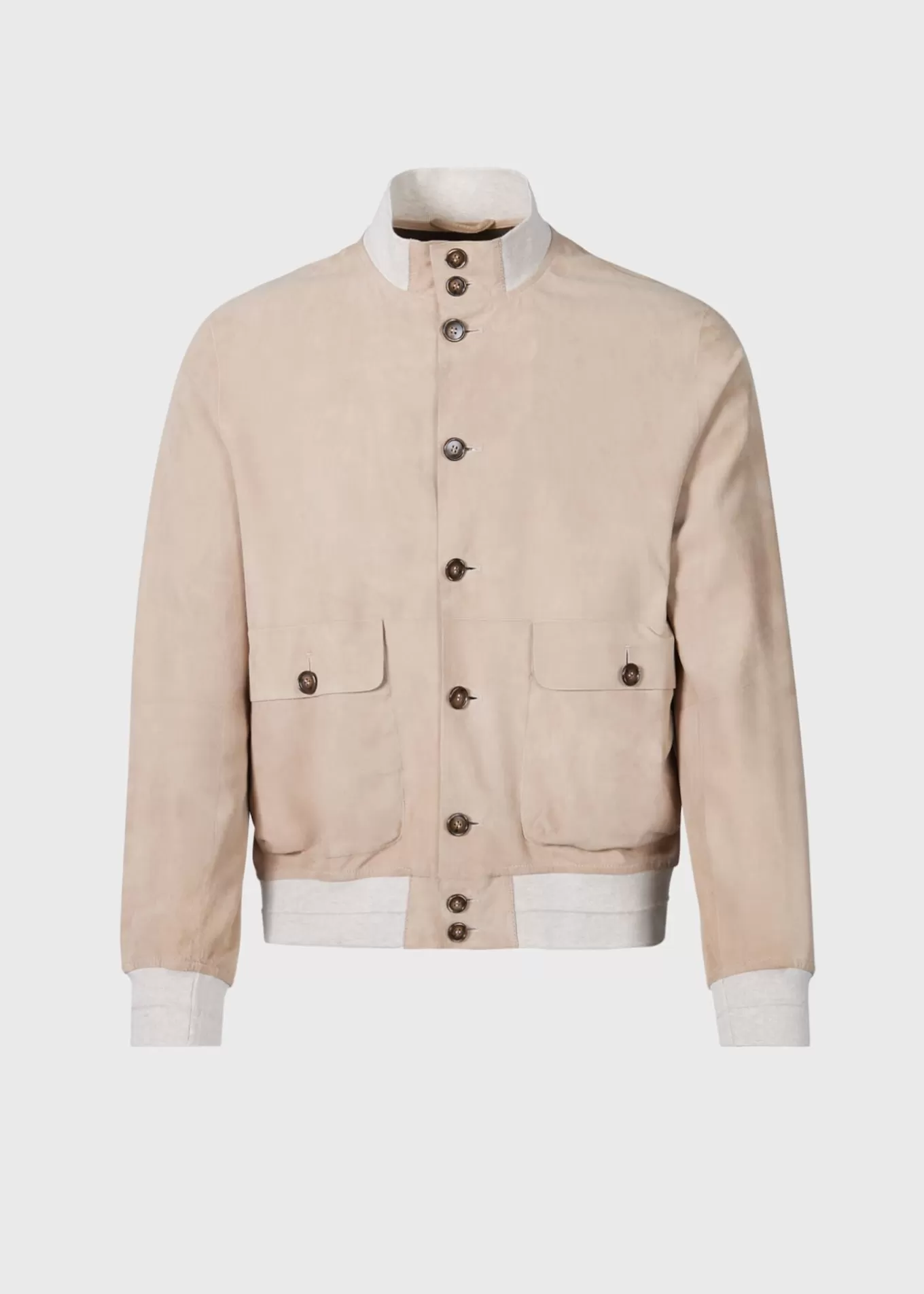 Best Suede Button Front Blouson Jacket Outerwear