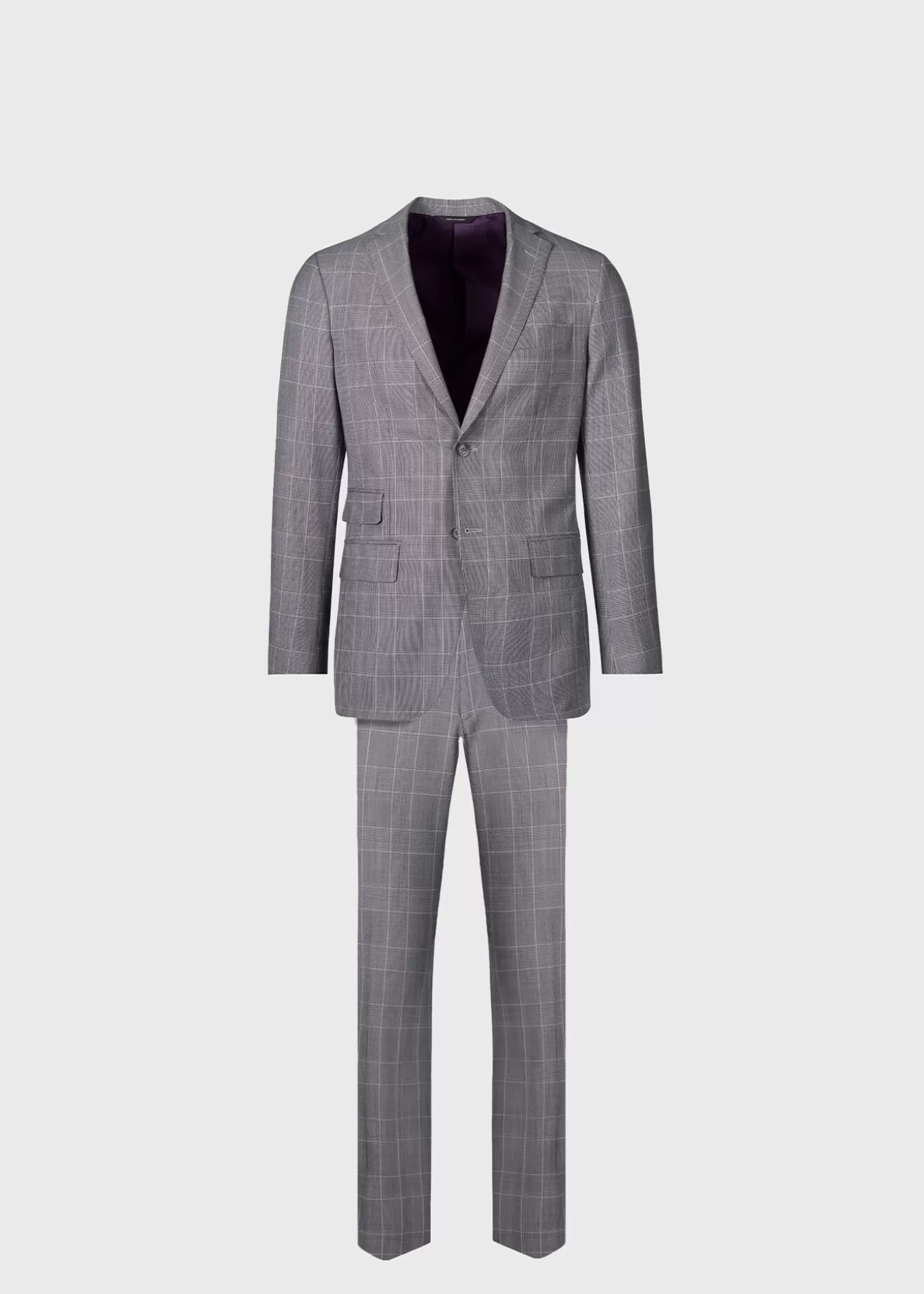 Outlet Super 120s Wool Plaid Suit Suits & Tuxedos