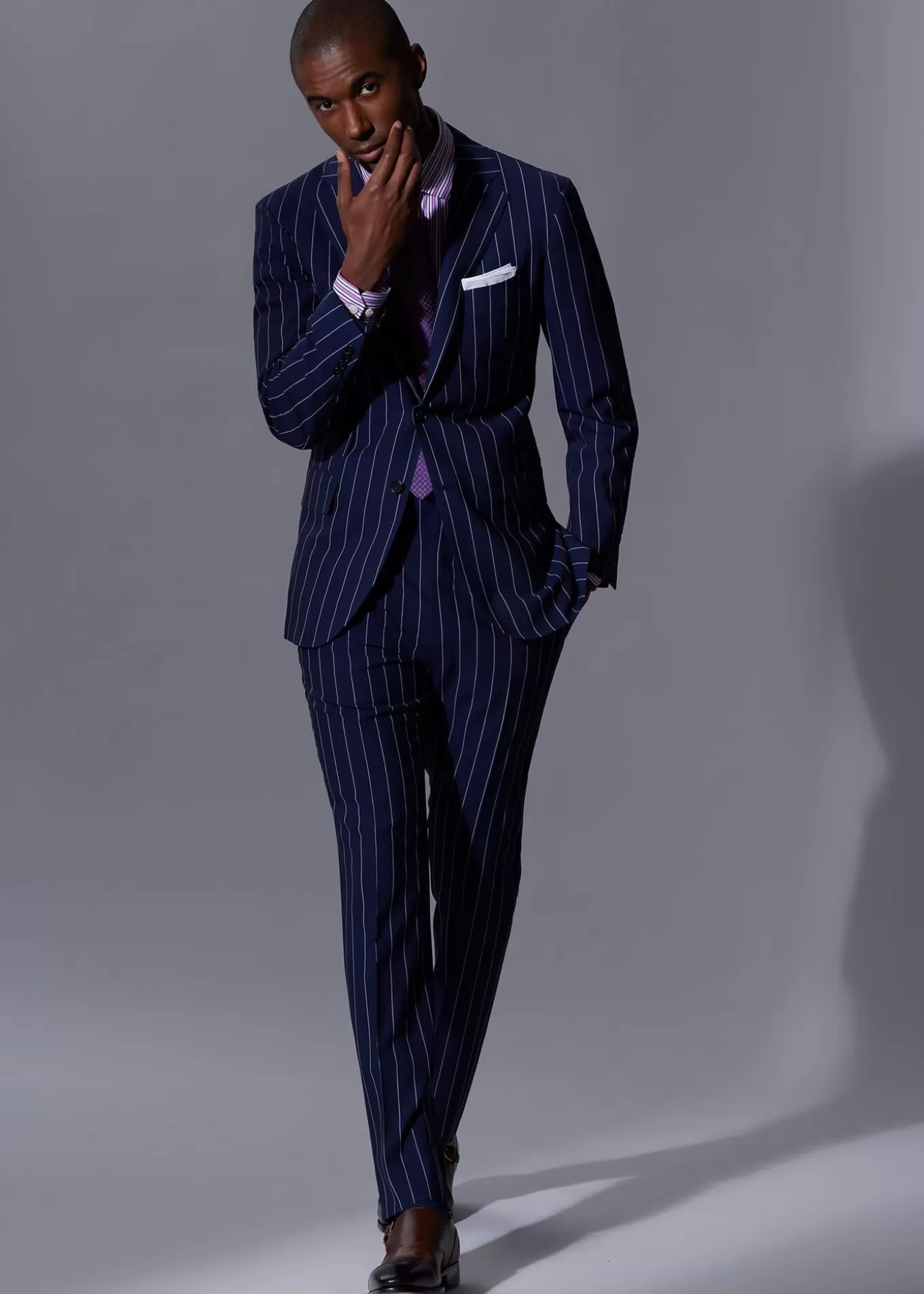 Cheap Super 130s Stripe Suit Suits & Tuxedos