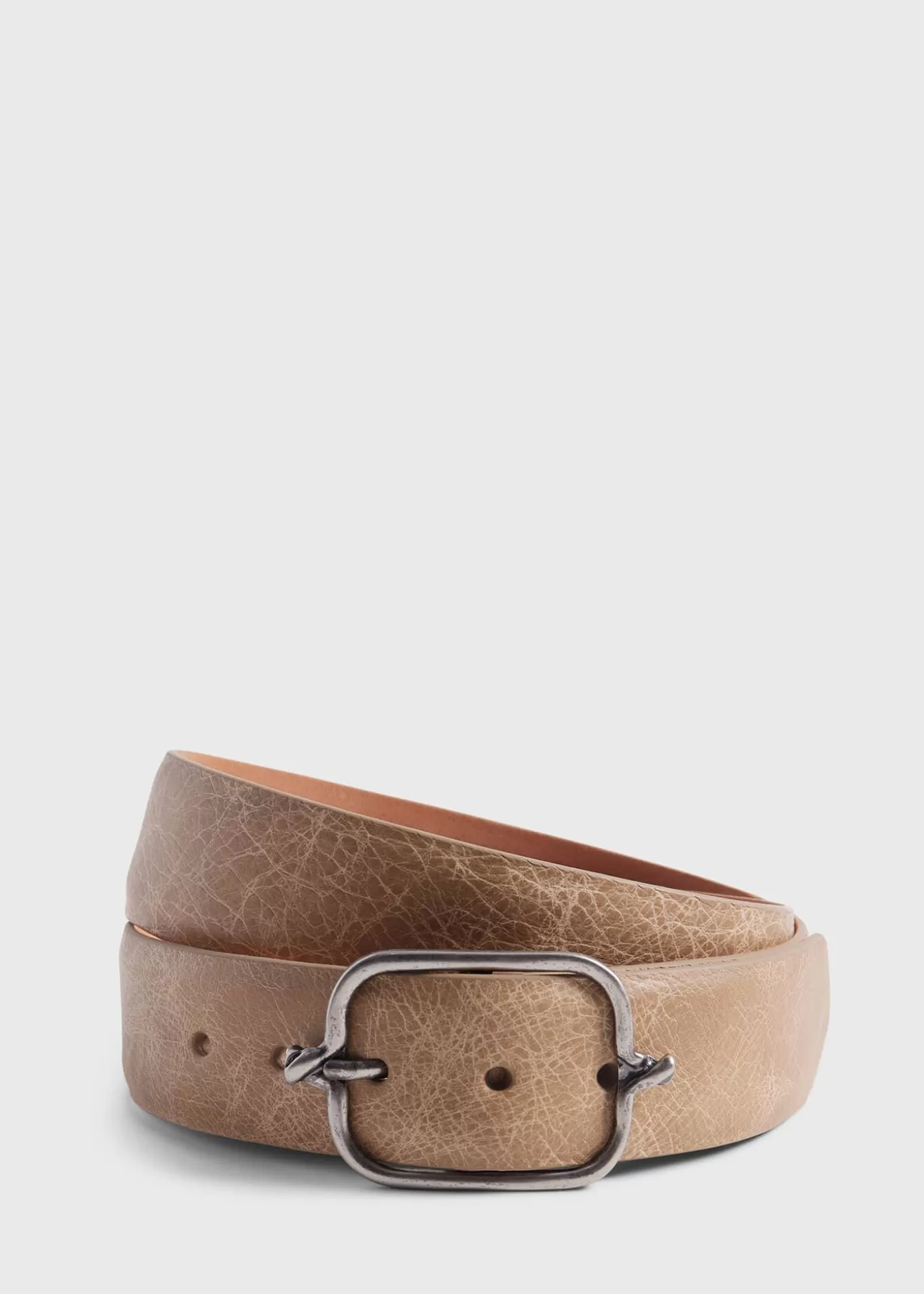 Discount Textured Leather Belt With Silver Buckle Belts