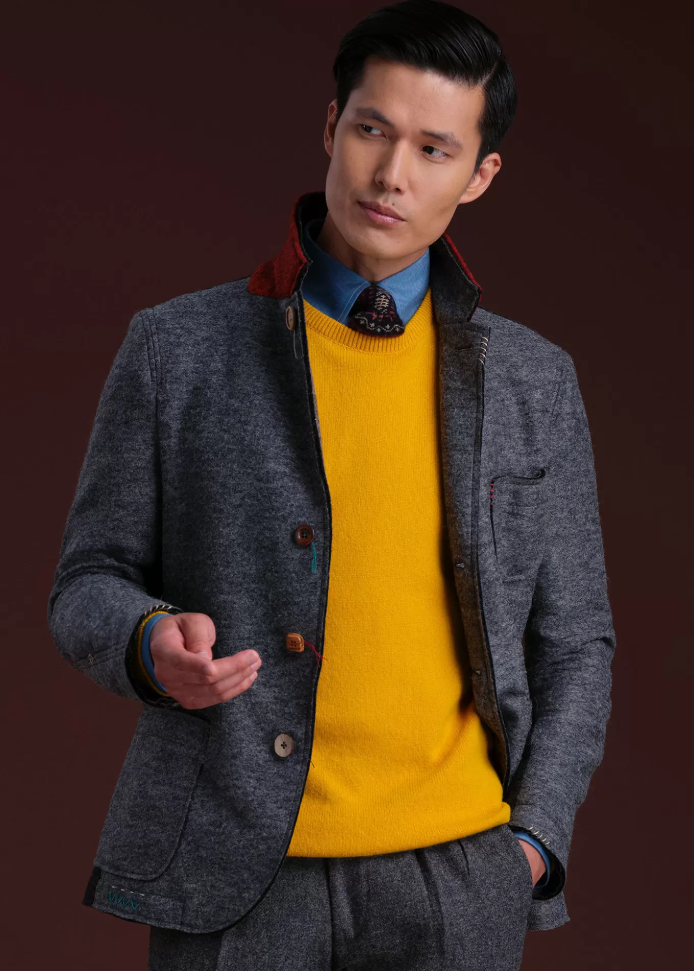 Best Sale Two Tone Raw Edge Jacket Blazers & Jackets | Outerwear