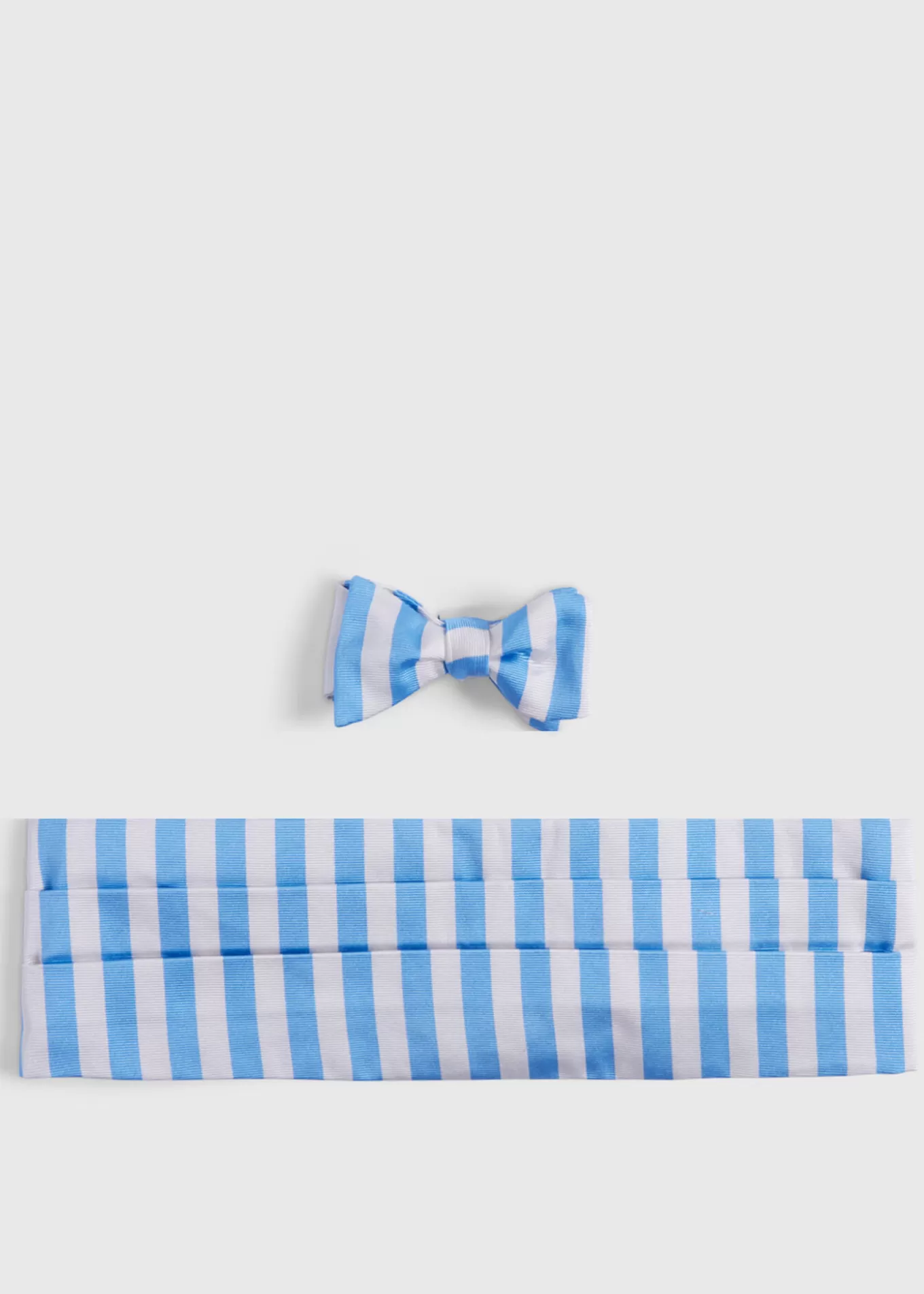 Store Two-Tone Striped Bow Tie And Cummerbund Set Ties | Formal Shop