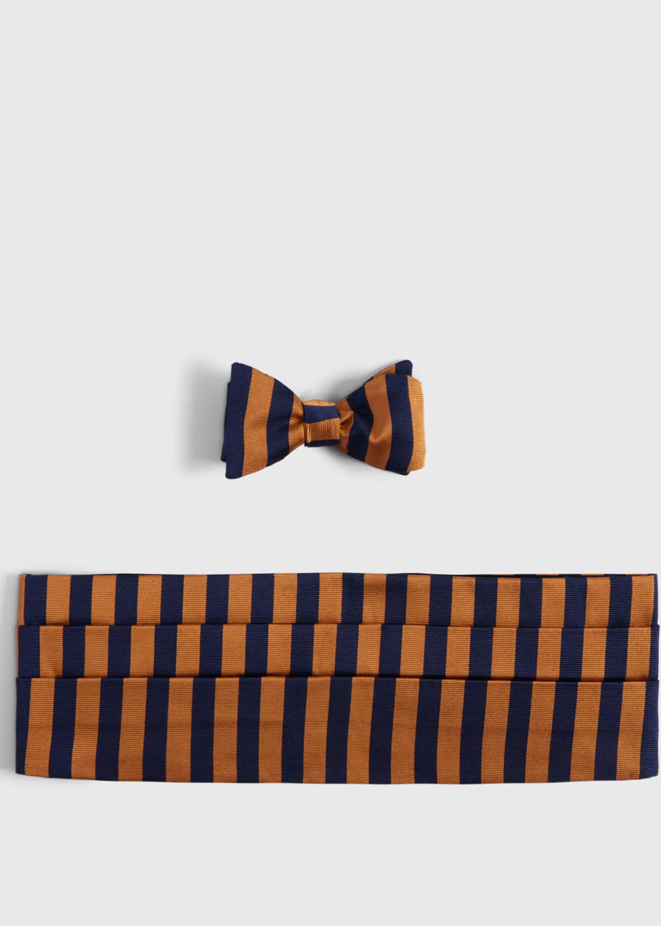 Sale Two-Tone Striped Bow Tie And Cummerbund Set Ties | Formal Shop