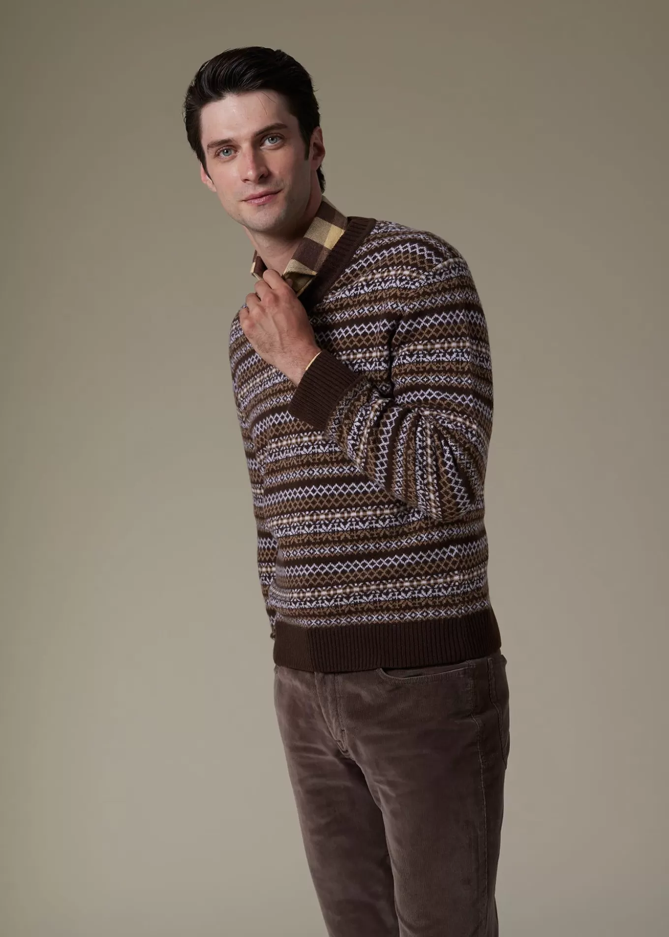 Sale Wool & Cashmere Fair Isle V-Neck Sweater Sweaters