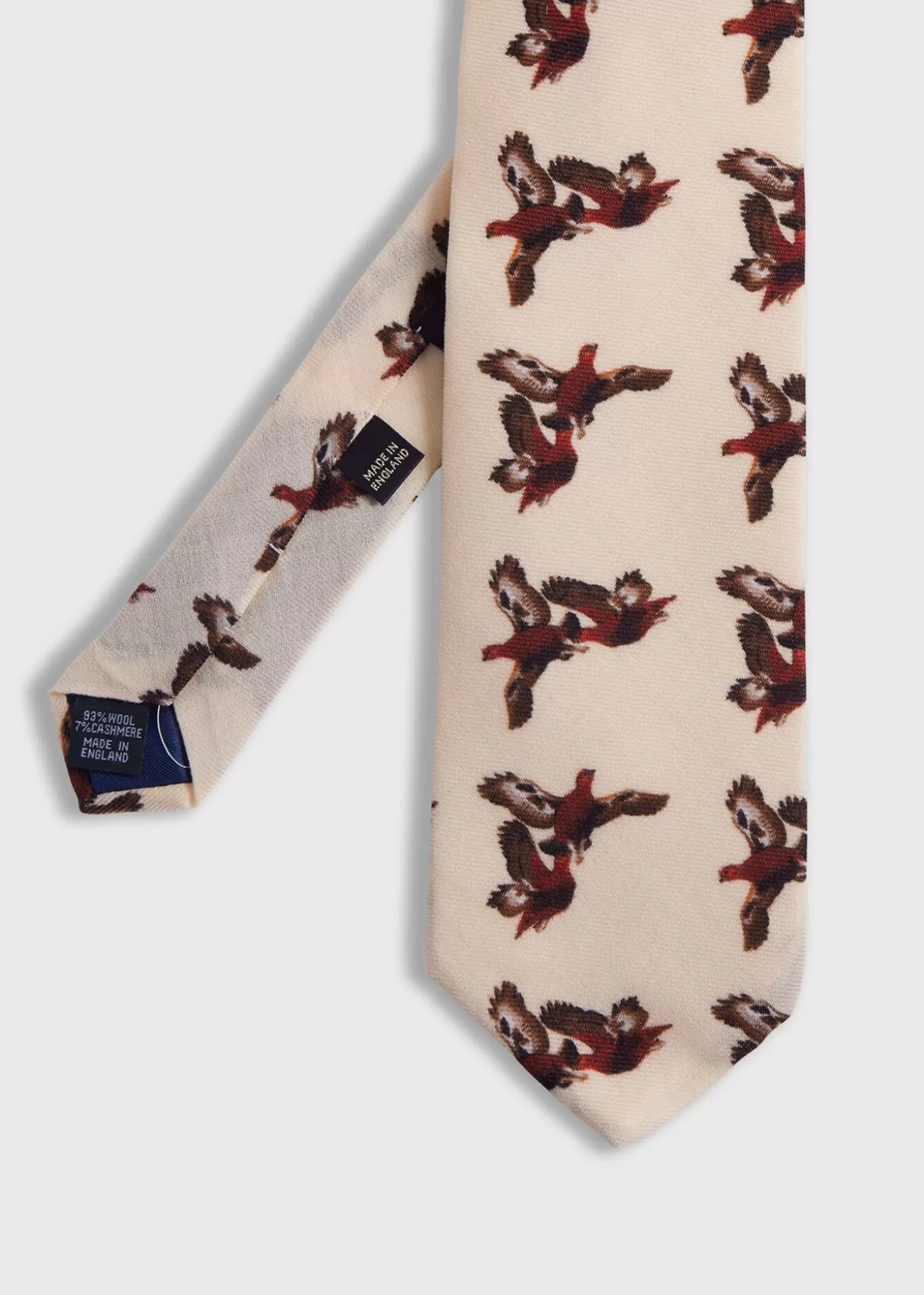 Cheap Wool & Cashmere Pheasant Print Tie Ties