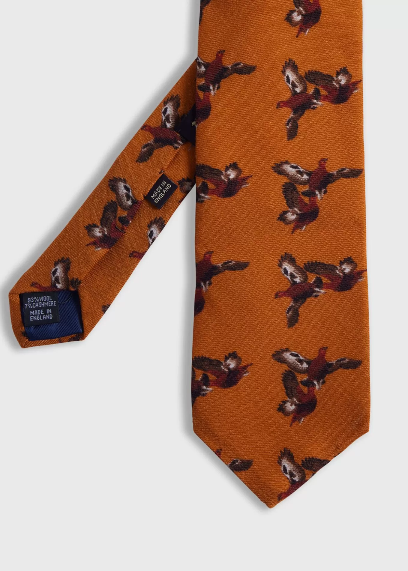 Cheap Wool & Cashmere Pheasant Print Tie Ties