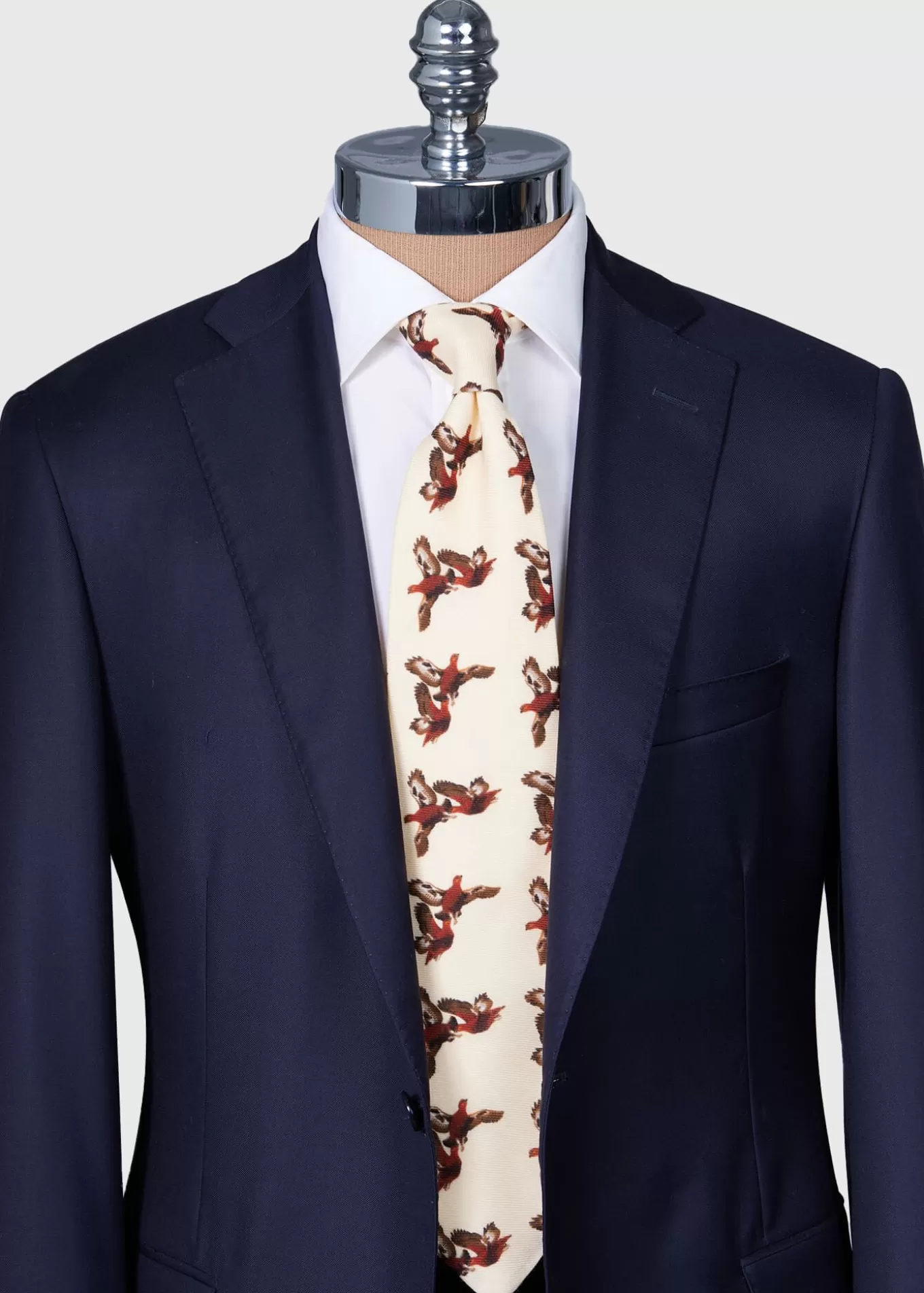 Cheap Wool & Cashmere Pheasant Print Tie Ties