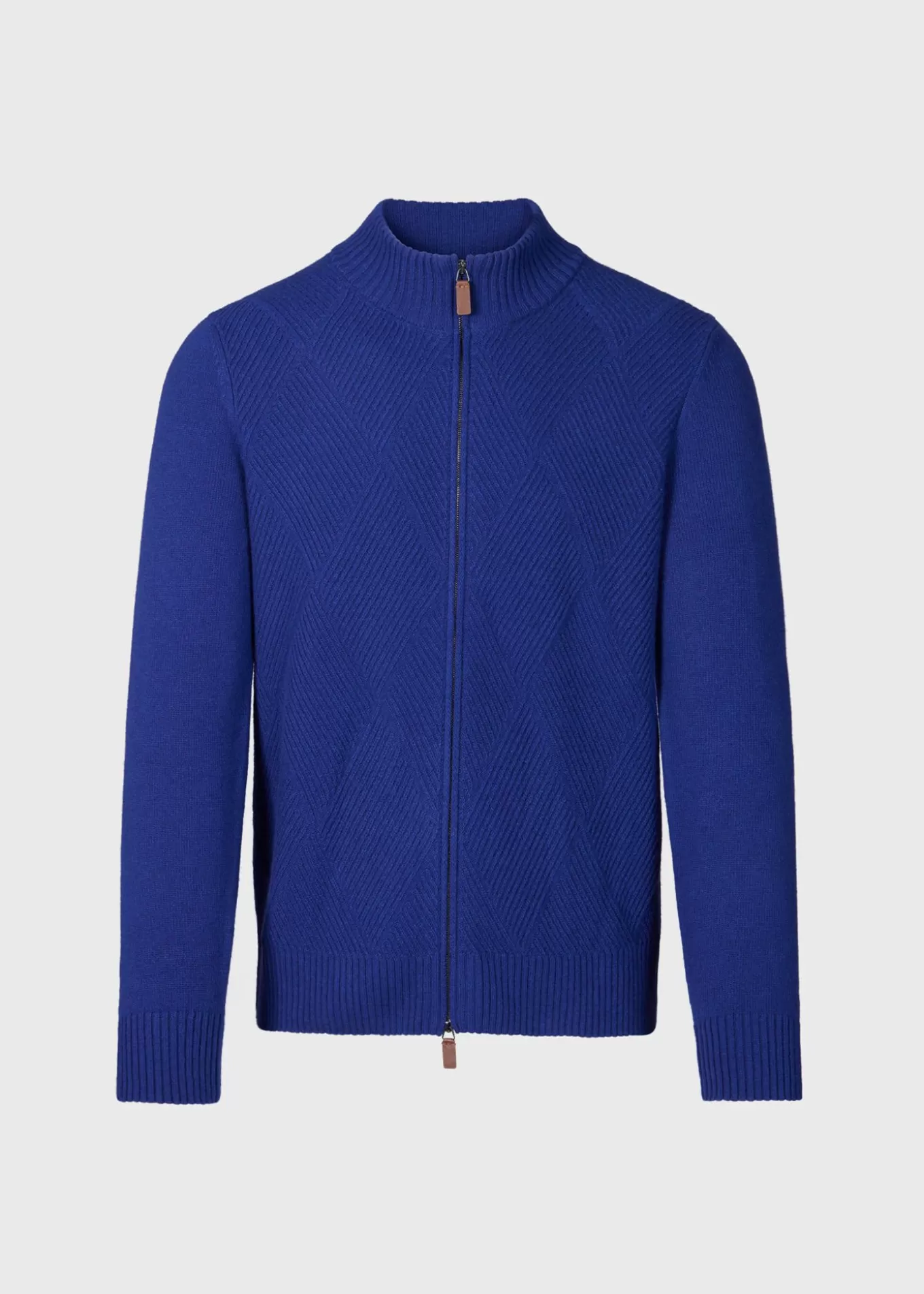 Clearance Wool And Cashmere Full Zip Jacquard Cardigan Sweaters