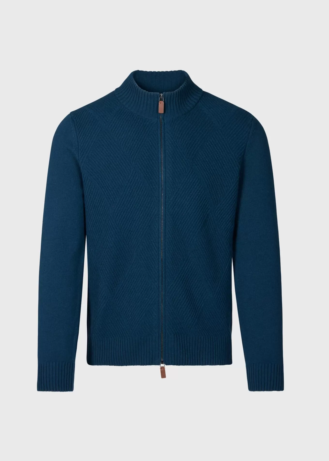 Outlet Wool And Cashmere Full Zip Jacquard Cardigan Sweaters