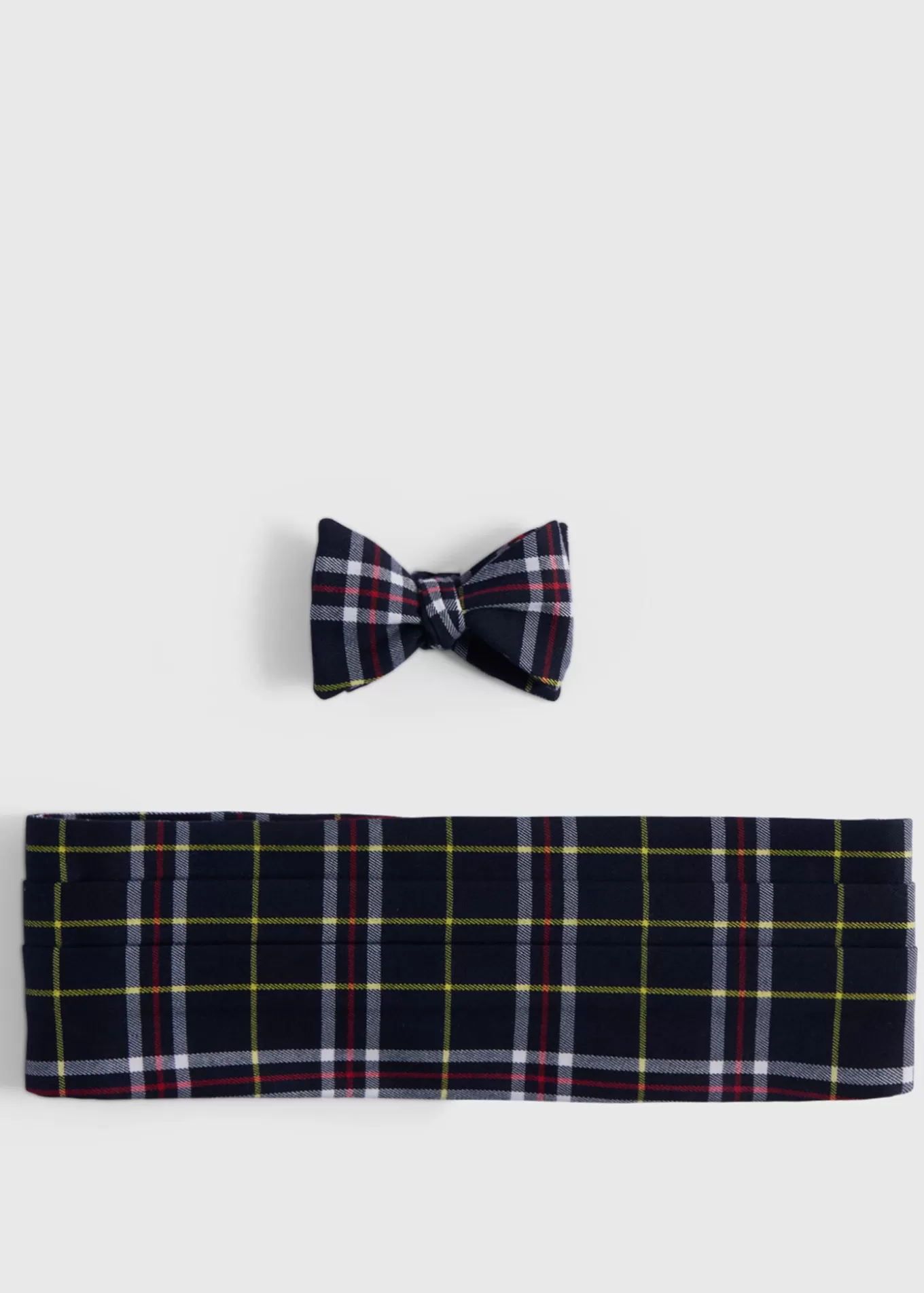 Sale Wool Plaid Bow Tie And Cummerbund Set Ties | Formal Shop