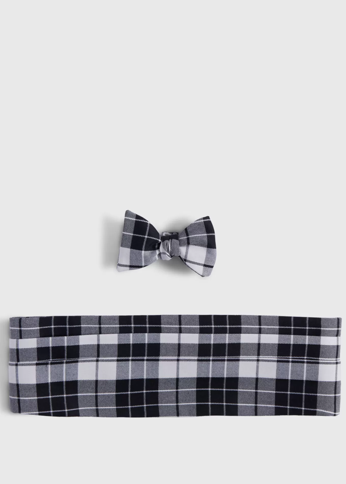 Store Wool Plaid Bow Tie And Cummerbund Set Ties | Formal Shop