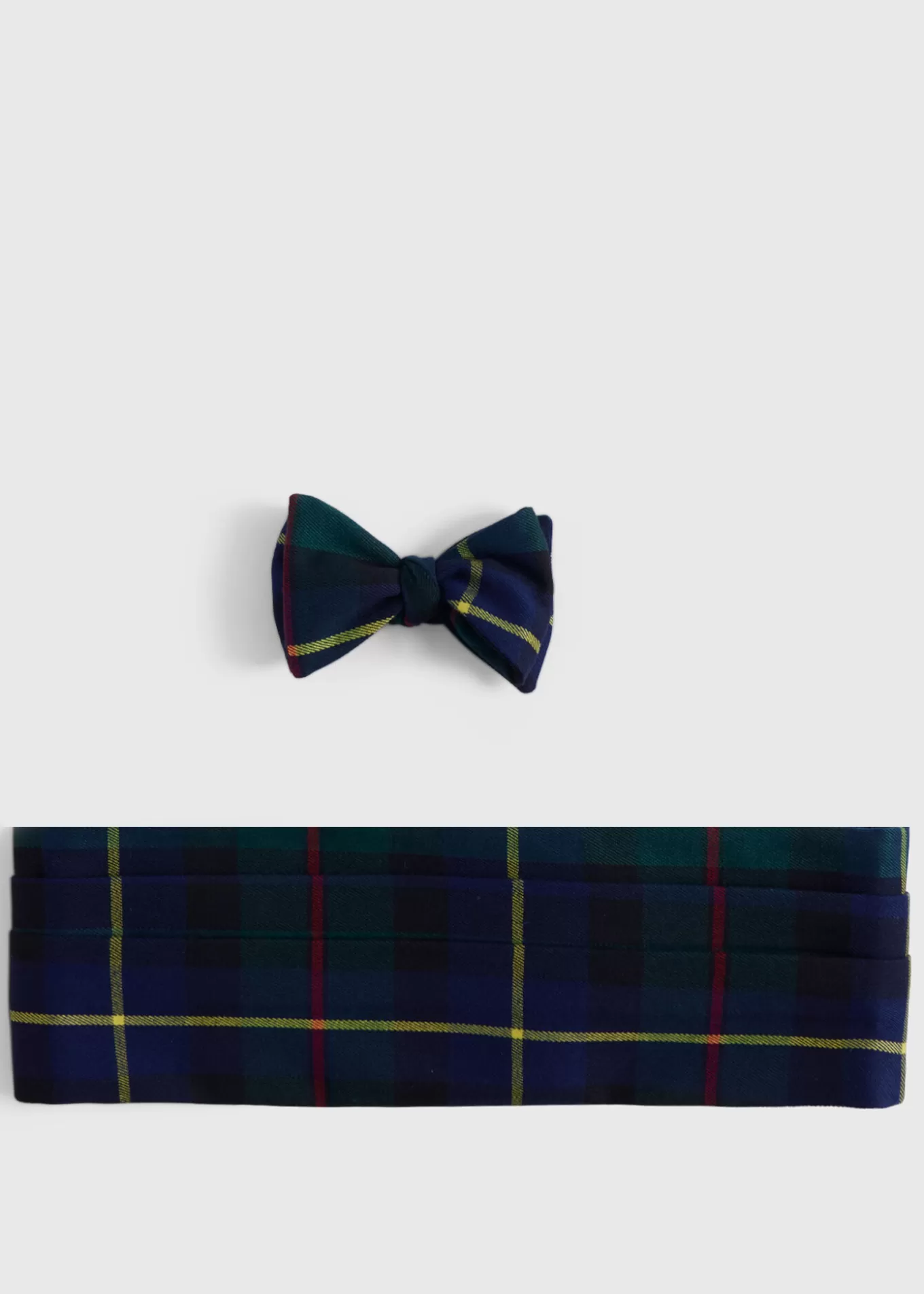 Store Wool Plaid Bow Tie And Cummerbund Set Ties | Formal Shop