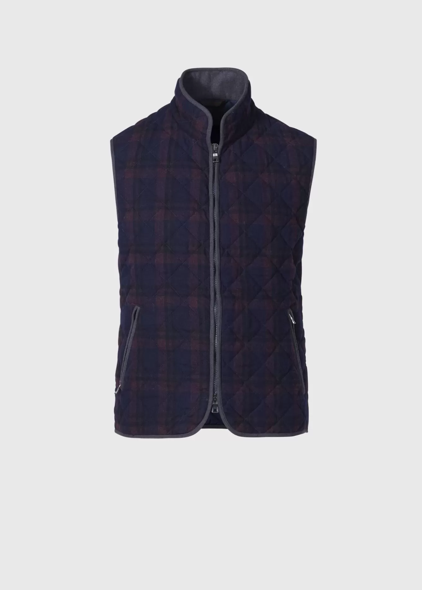 Shop Wool Plaid Quilted Vest Vests | Outerwear