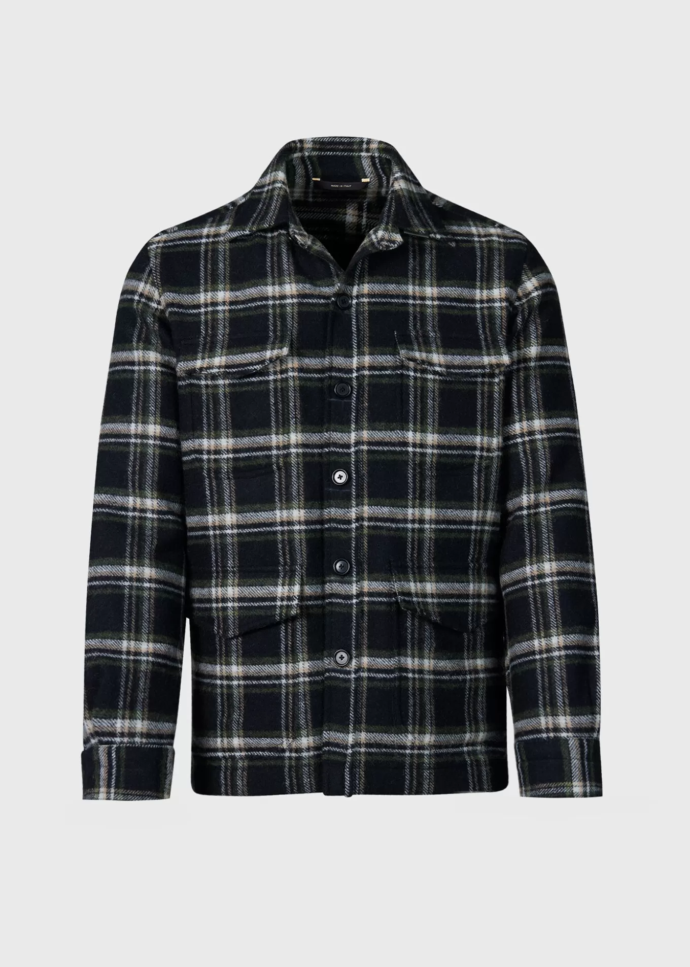 Sale Wool Plaid Shirt Jacket Outerwear