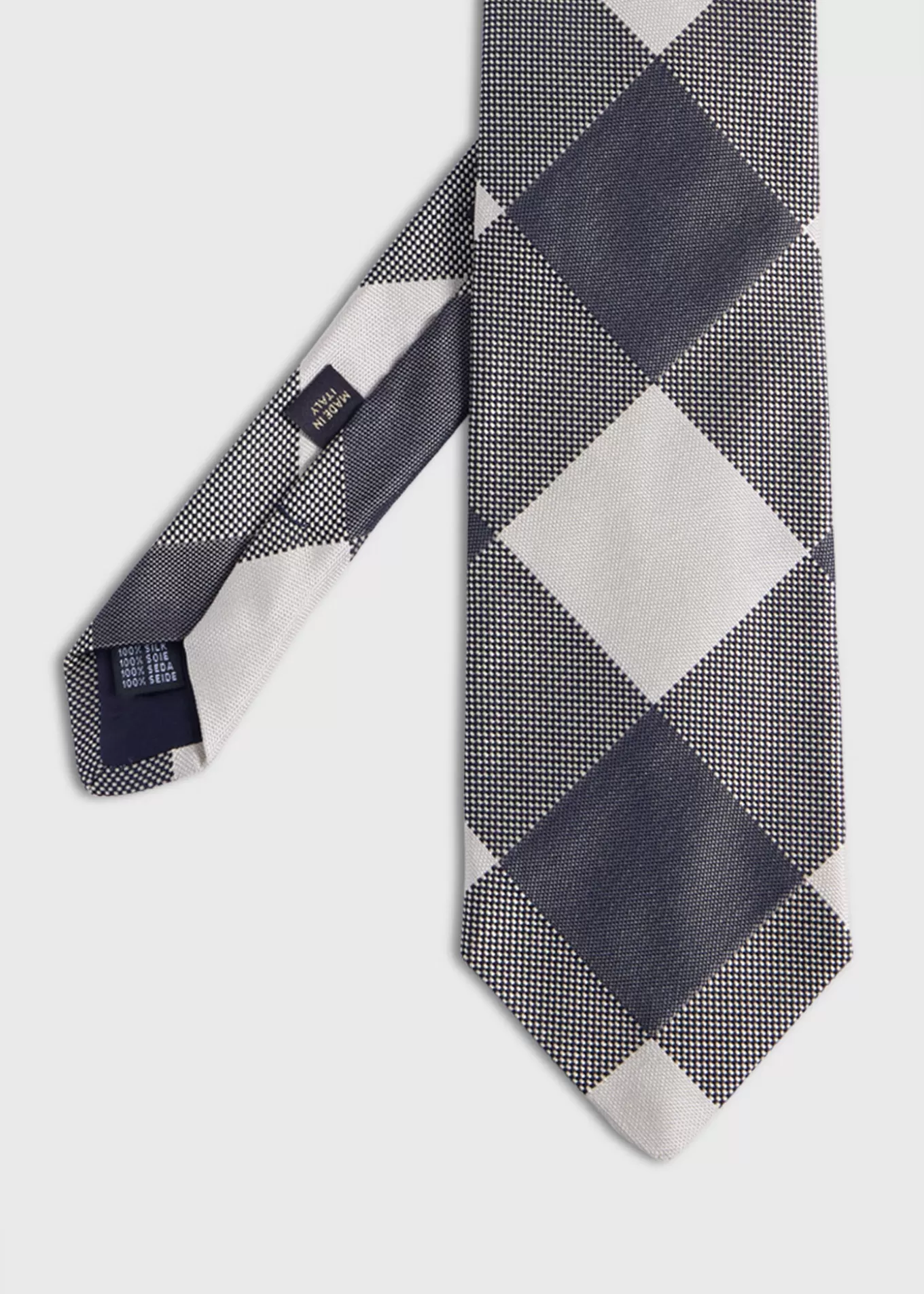 Cheap Woven Silk Oversized Check Tie Ties