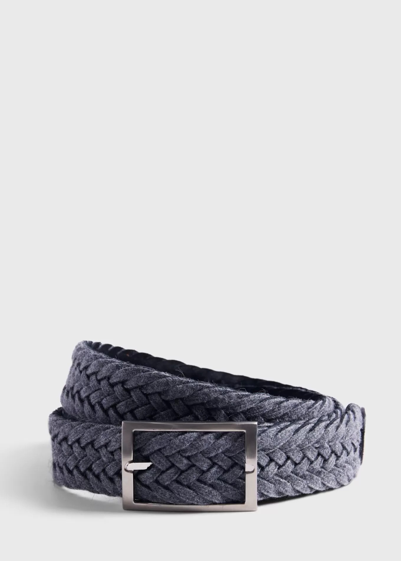 Online Woven Suede And Wool Reversible Belt Belts